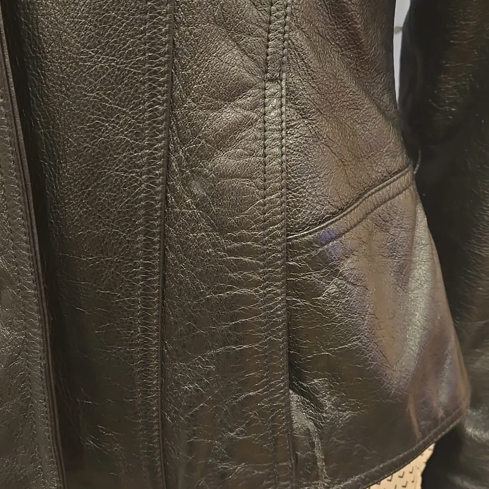 Wilsons Leather Button Jacket With Pockets